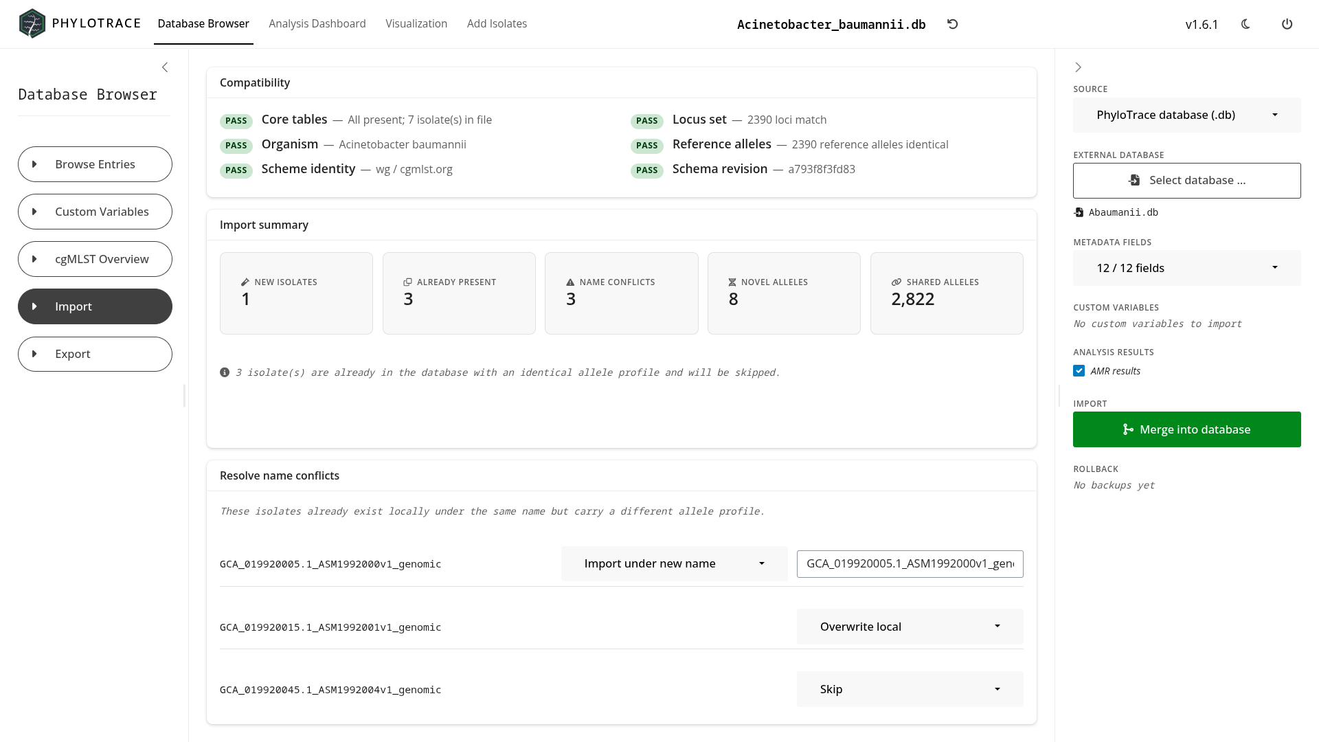 Import and Export collaborative surveillance screenshot 2